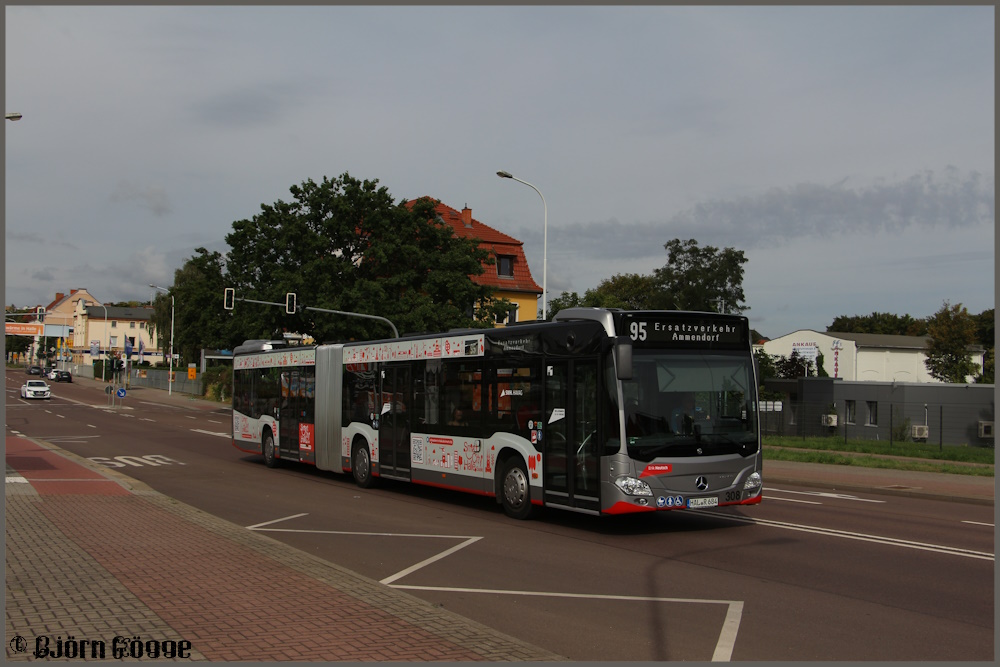 Halle (Saale), Mercedes-Benz Citaro C2 G Hybrid # 308