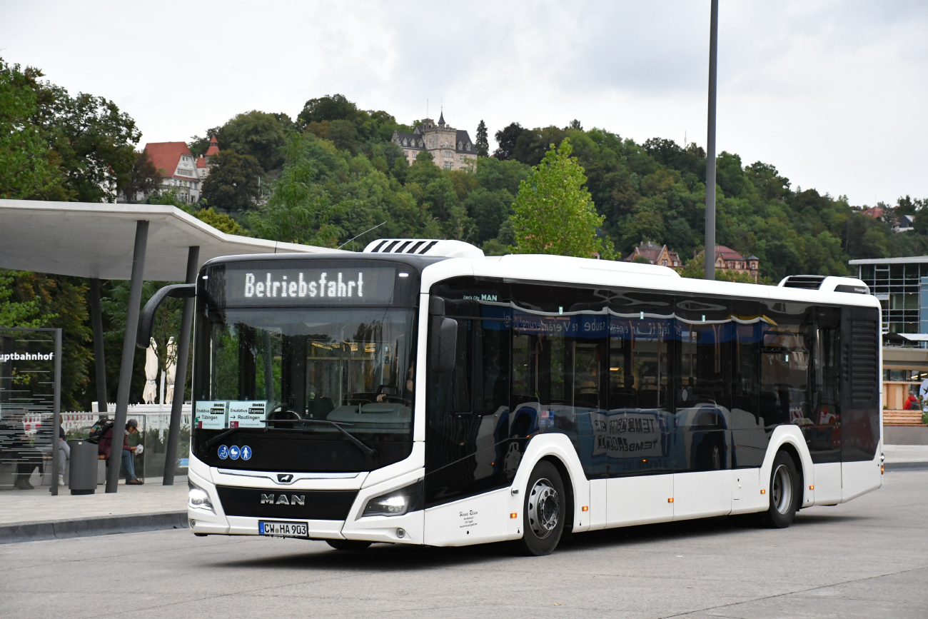 Calw, MAN 12C Lion's City NL330 EfficientHybrid # CW-HA 903; Stuttgart — SEV Stuttgart <> Tübingen (Neckar-Alb-Bahn)