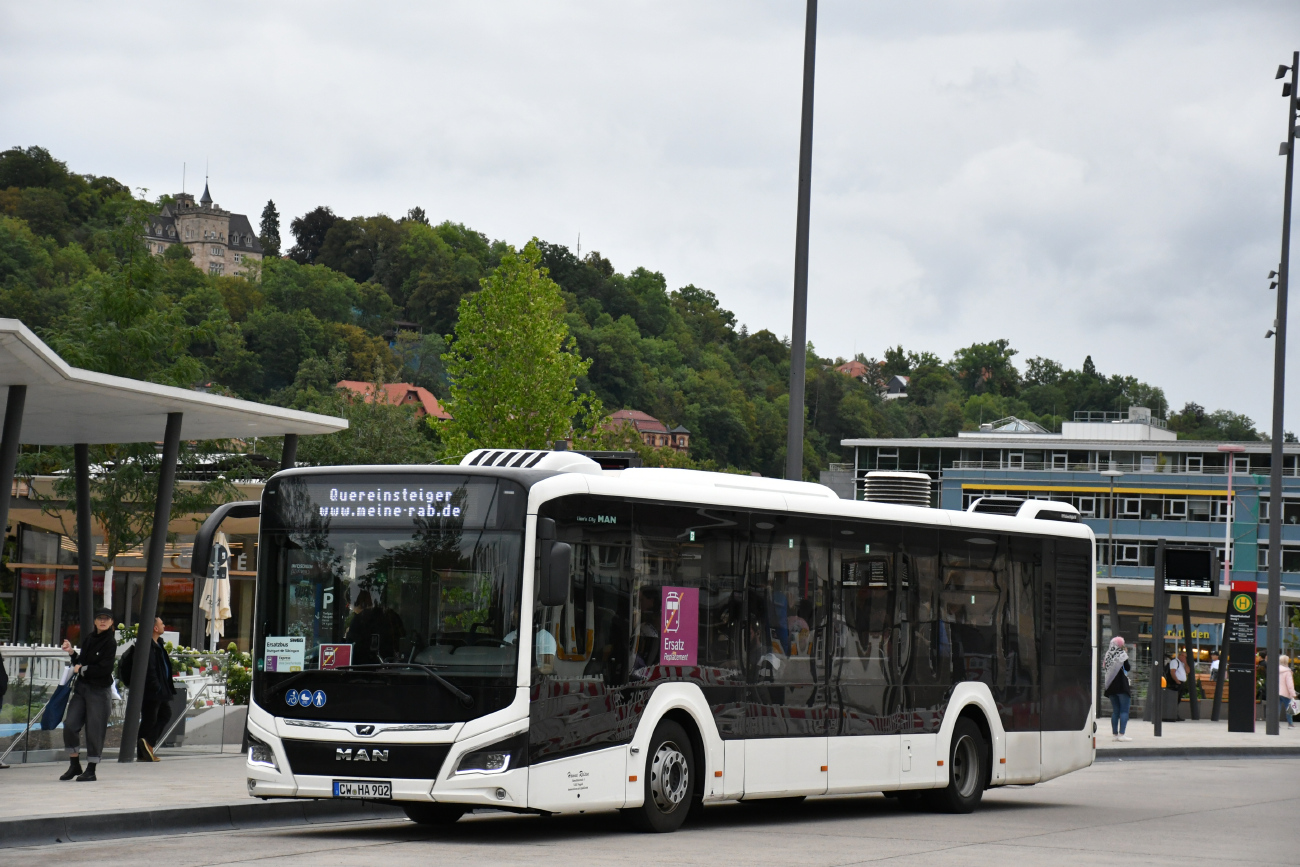 Calw, MAN 12C Lion's City NL330 EfficientHybrid # CW-HA 902; Stuttgart — SEV Stuttgart <> Tübingen (Neckar-Alb-Bahn)