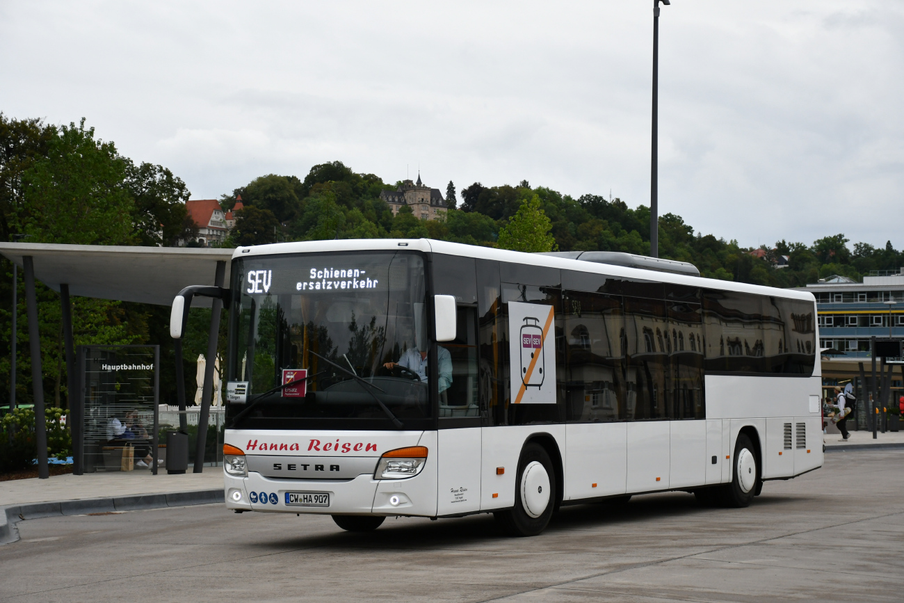 Calw, Setra S415LE business č. CW-HA 907; Stuttgart — SEV Stuttgart <> Tübingen (Neckar-Alb-Bahn)