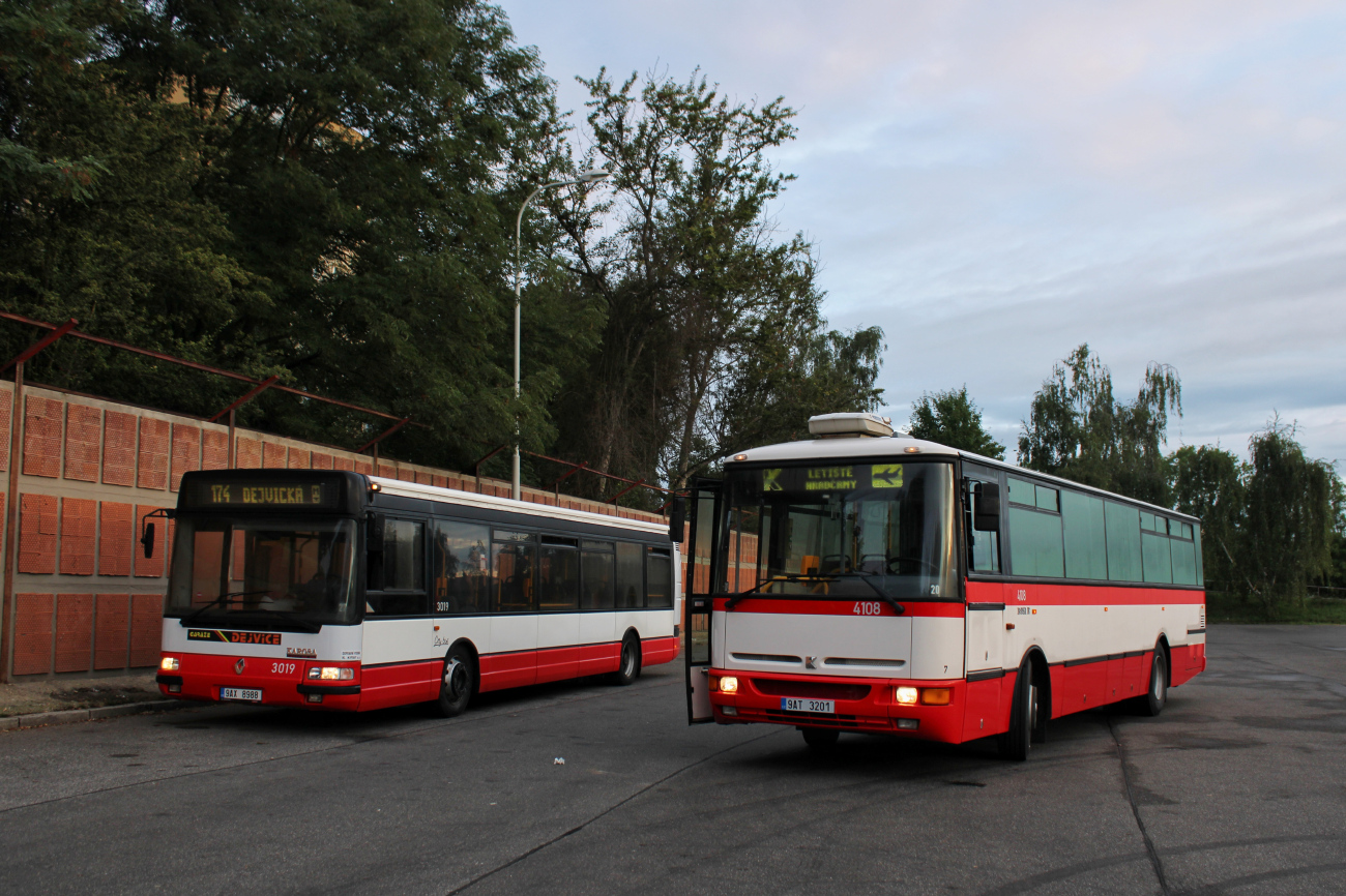 Prague, Karosa B951E.1713 nr. 4108; Prague, Karosa Citybus 12M.2070 (Renault) nr. 3019
