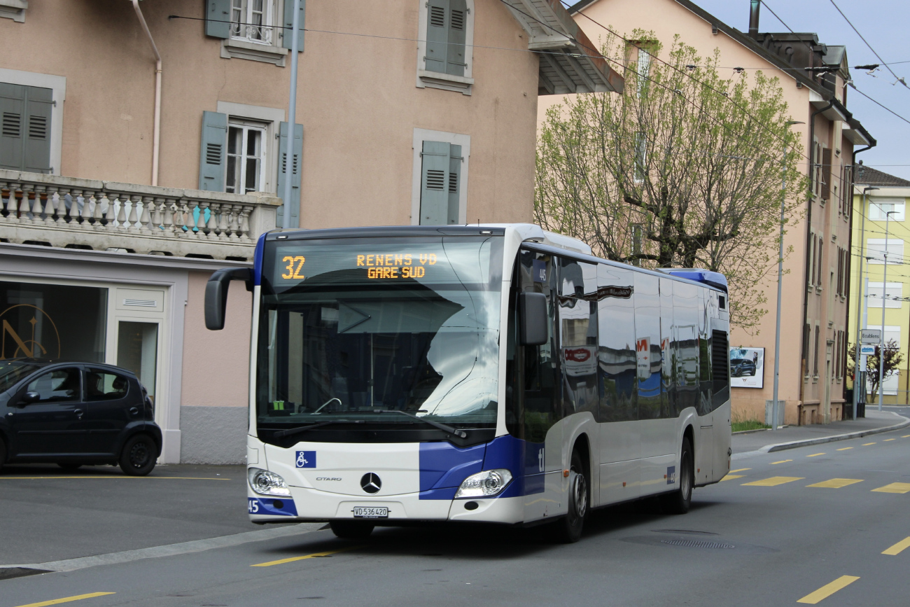 Lausanne, Mercedes-Benz Citaro C2 Hybrid # 445