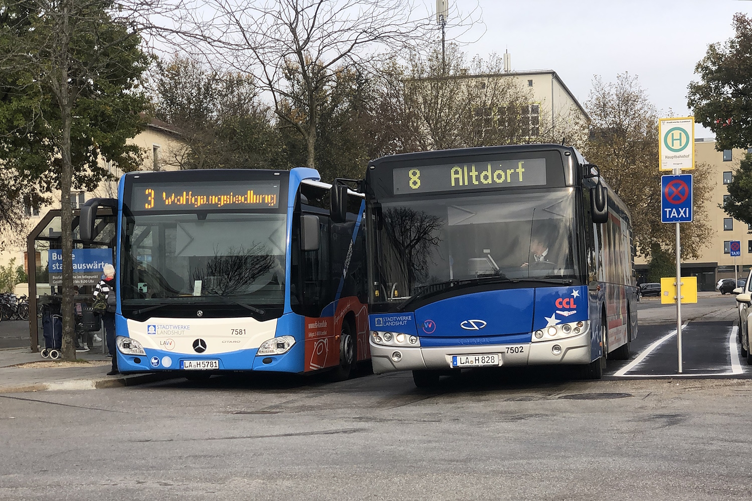 Landshut, Solaris Urbino III 12 # 7502; Landshut, Mercedes-Benz Citaro C2 G Hybrid # 7581