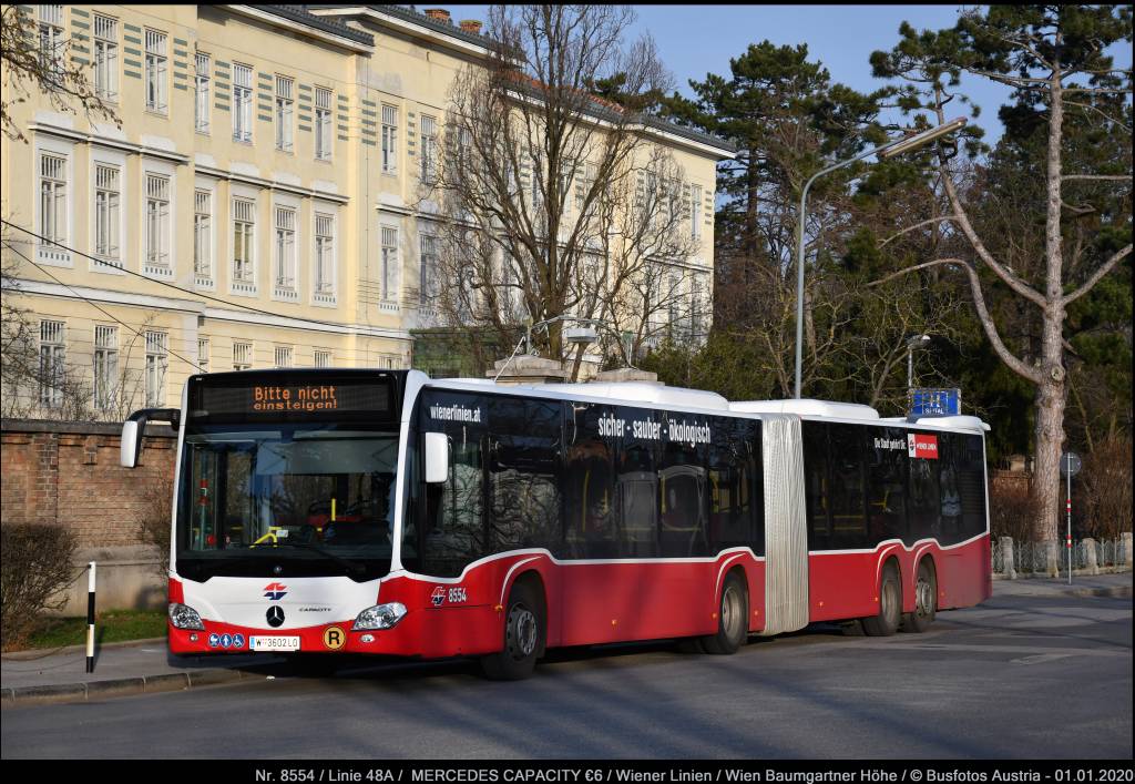 Wien, Mercedes-Benz Citaro C2 GL CapaCity č. 8554