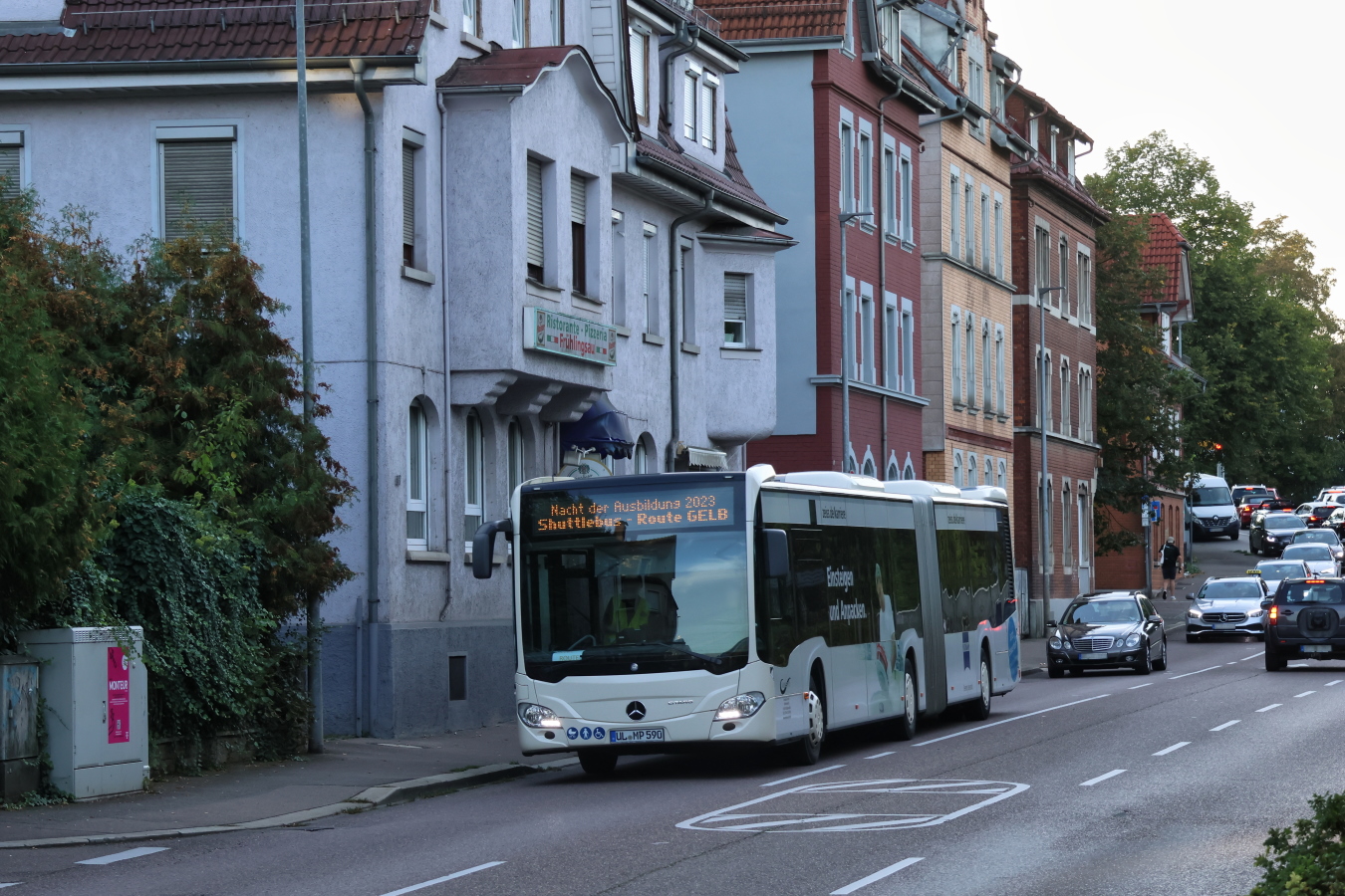 Ulm, Mercedes-Benz Citaro C2 G Hybrid № UL-MP 590; Göppingen — Nacht der Ausbildung Göppingen 2023 — Shuttleverkehr