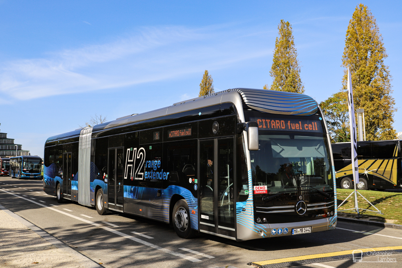 Mannheim, Mercedes-Benz eCitaro G FuelCell # MA-MB 1442; Bryssel — Busworld Bruxelles 2023