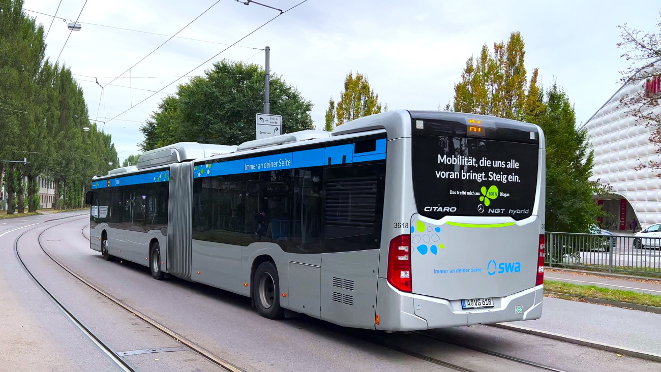 Augsburg, Mercedes-Benz Citaro C2 G NGT Hybrid No. 3618