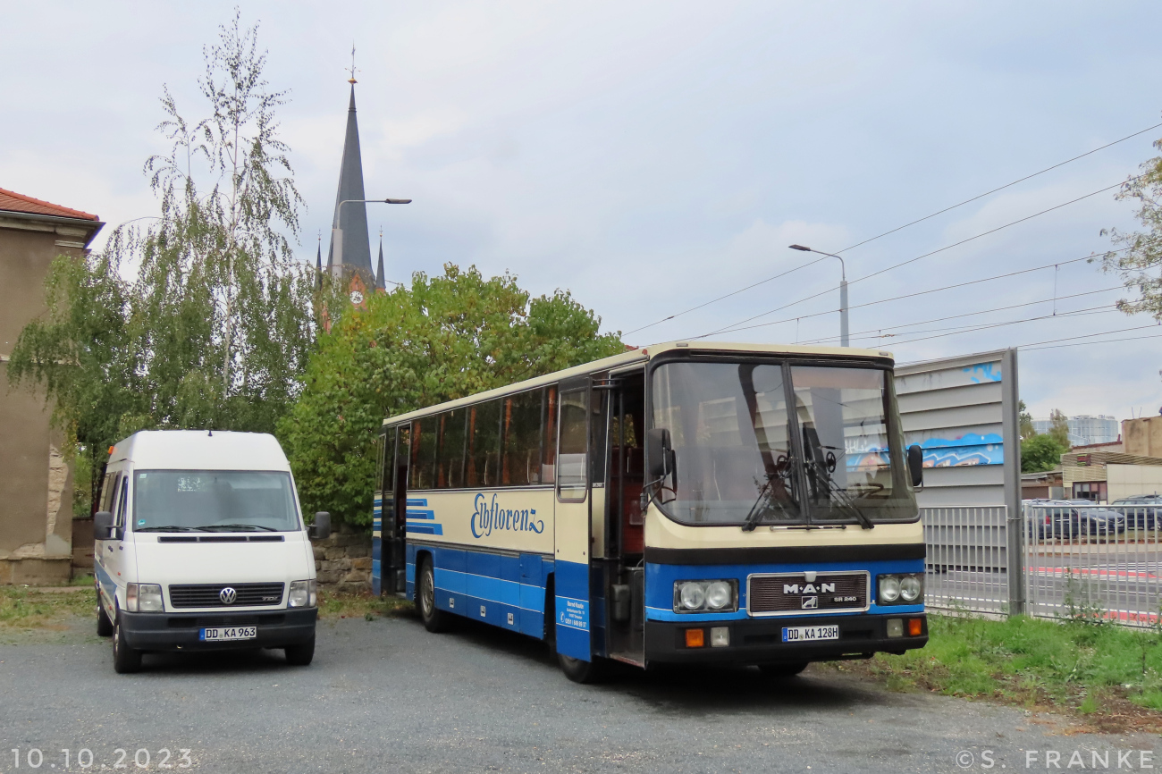 Dresden, MAN 197 SR240 № DD-KA 128H; Dresden, Volkswagen LT** № DD-KA 963