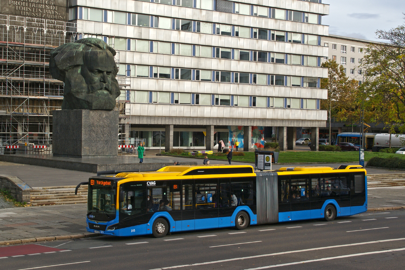 Chemnitz, MAN 18G Lion's City NG320 EfficientHybrid # 315
