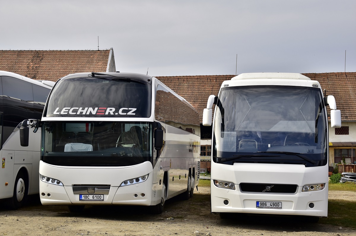 Brno, Neoplan N1218HDL Cityliner # 1BC 6100; Brno, Volvo 9700H # 9B6 4900