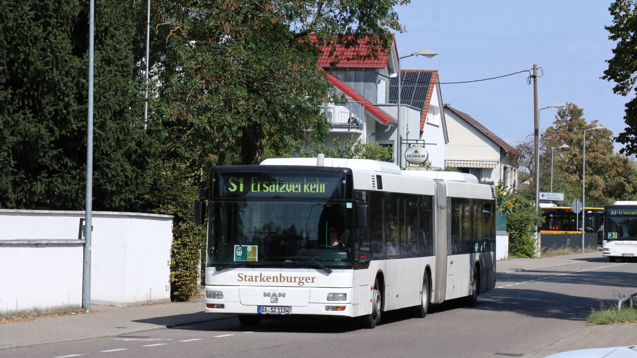 Heppenheim (Bergstraße), MAN A23 NG313 №: DA-SZ 1134; Karlsruhe — SEV S1/S11 Linkenheim-Hochstetten — Karlsruhe — Bad Herrenalb/Ittersbach