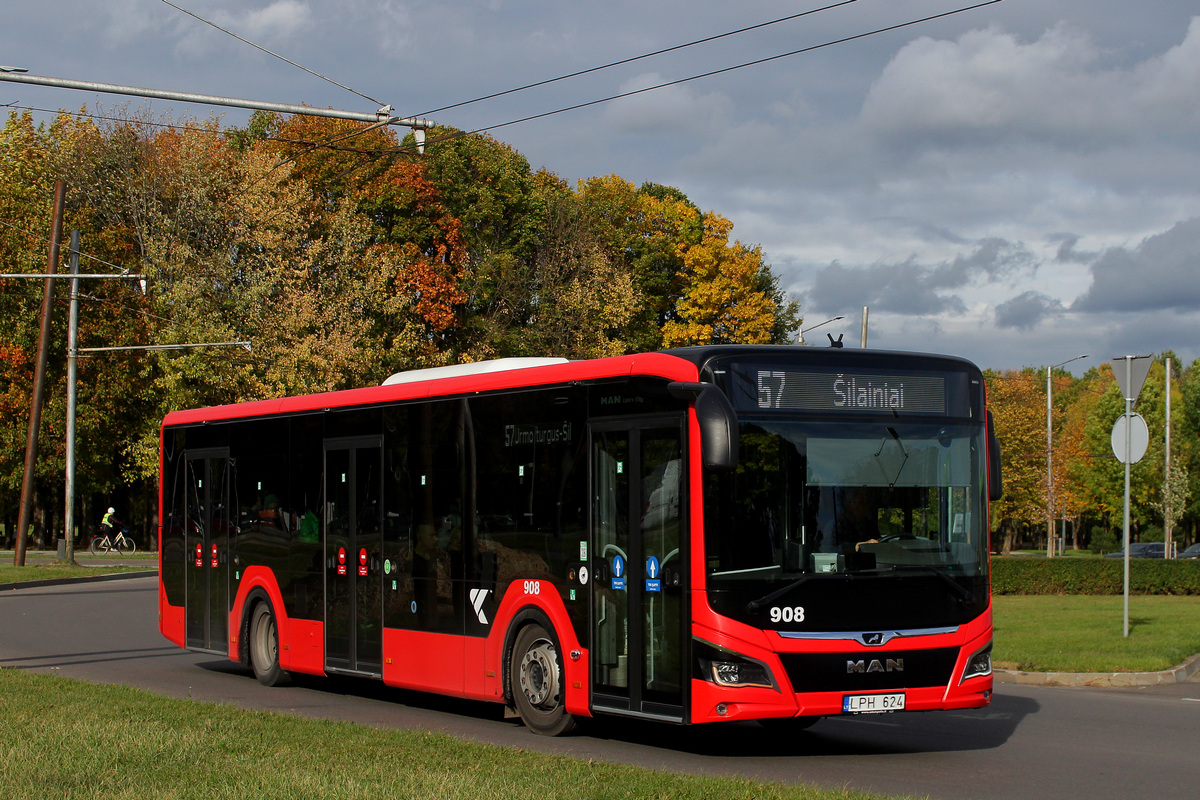 Kaunas, MAN 12C Lion's City NL330 EfficientHybrid nr. 908