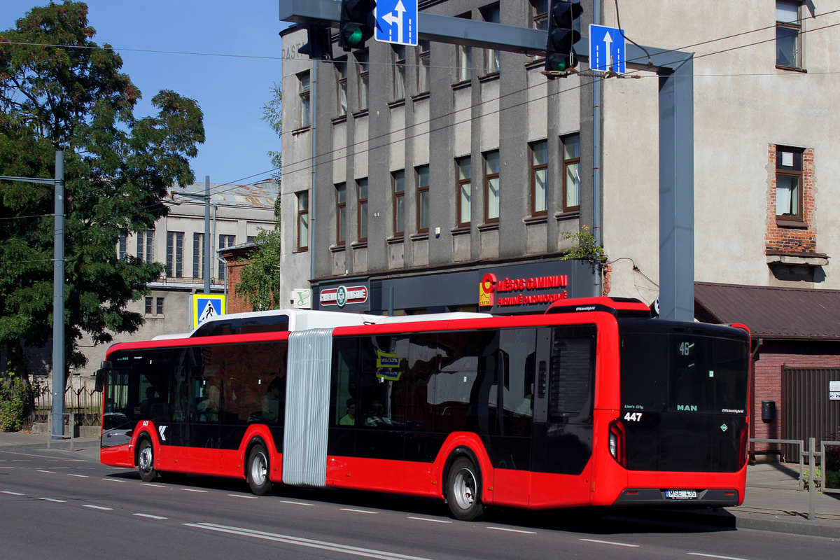 Kaunas, MAN 18G Lion's City NG320 EfficientHybrid # 447