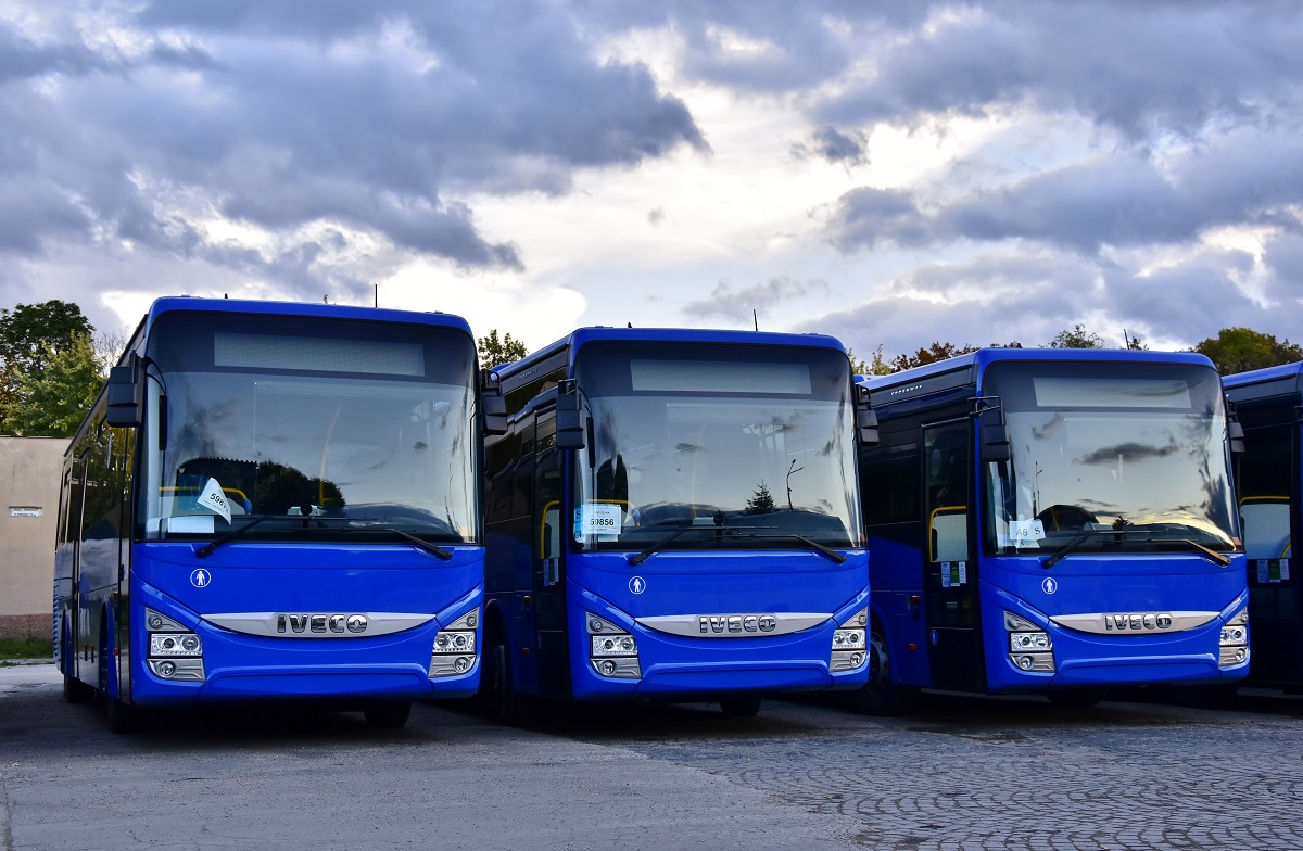 Žilina, IVECO Crossway 12M # 59873; Žilina, IVECO Crossway 12M # 59856; Žilina, IVECO Crossway 10.8M # AA-170ET