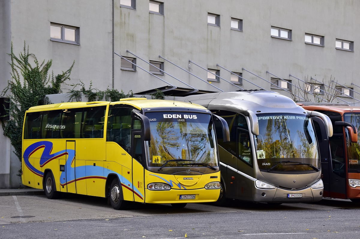 Levice, Irizar Century II 12M # LV-217GN; Levice, Irizar PB 12-3,7 # LV-400GX