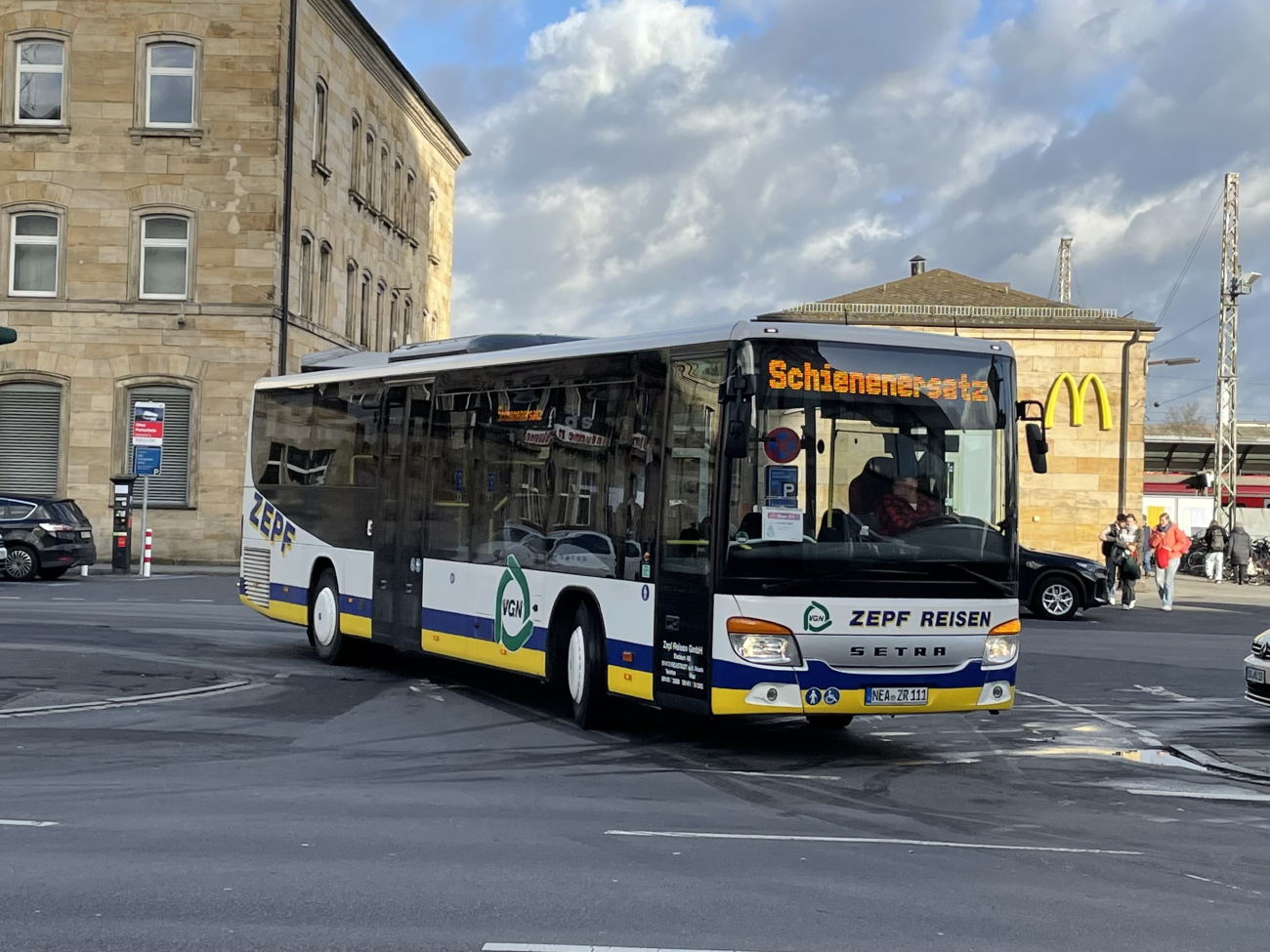 Neustadt an der Aisch, Setra S415LE business # NEA-ZR 111; Bamberg — Schienenersatzverkehr Bamberg — Erlangen — Nürnberg Hbf, 09.12.2023 — 17.12.2023
