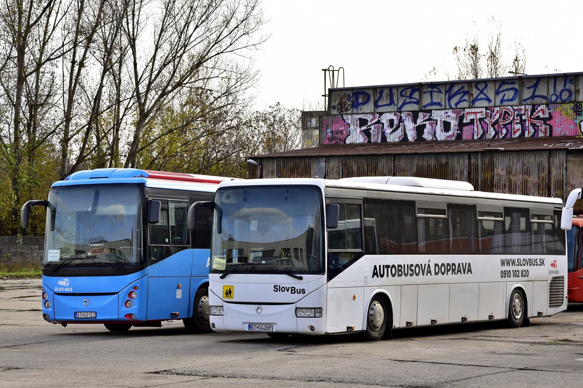 Bratysława, Irisbus Evadys H 12.8M # BT-491EZ; Bratysława, Irisbus Crossway 12.8M Récréo # BT-042BP