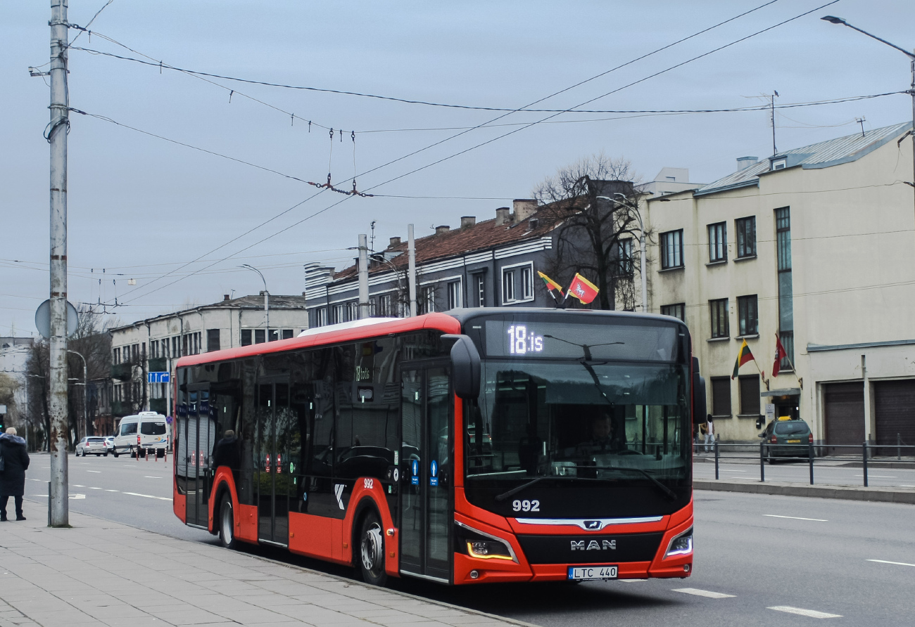Kaunas, MAN 12C Lion's City NL330 EfficientHybrid # 992