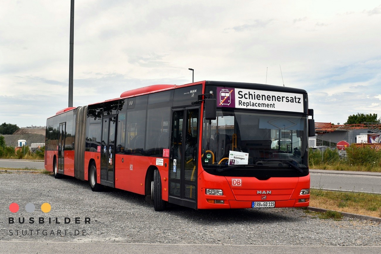 Эрбах, MAN A23 Lion's City G NG353 № ERB-GD 115; Бёблинген — SEV (Stuttgart -) Böblingen — Singen (Gäubahn)