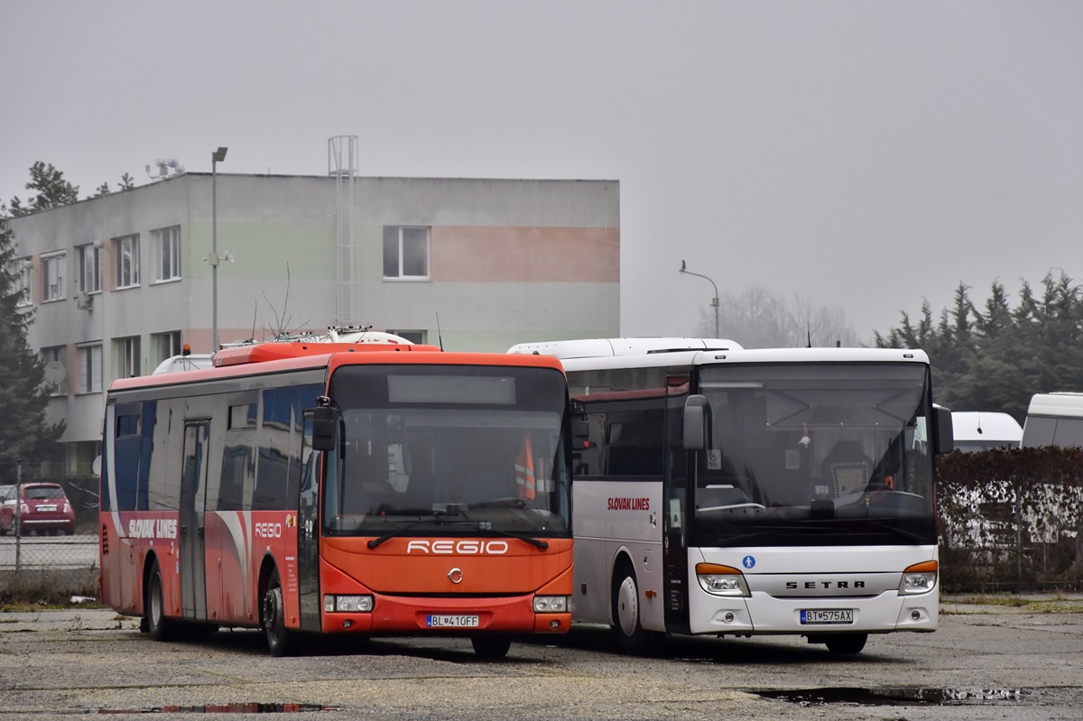 Bratislava, Irisbus Crossway LE 12M № BL-410FF; Bratislava, Setra S417UL business № BT-575AX