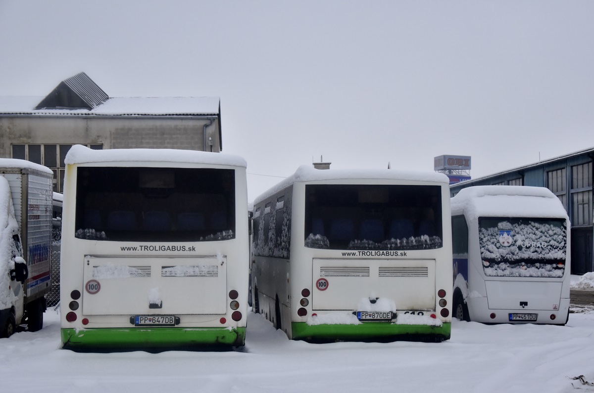 Kežmarok, Troliga Bus Fenix # 427; Levoča, Troliga Bus Pegasus # 618; Poprad, Karsan Jest+ # 121