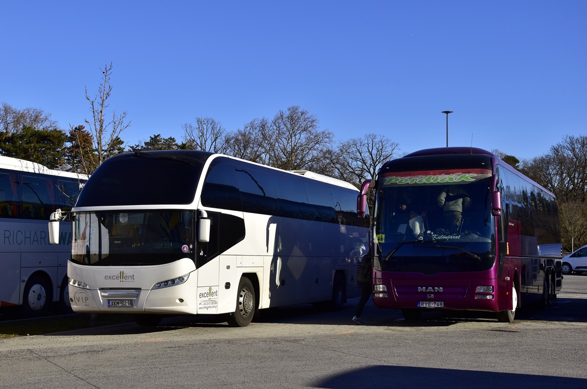 Greece, other, Neoplan P14 N1216HD Cityliner # XKM-5216; Nyíregyháza, MAN R09 Lion's Coach C RHC444 # RYE-748