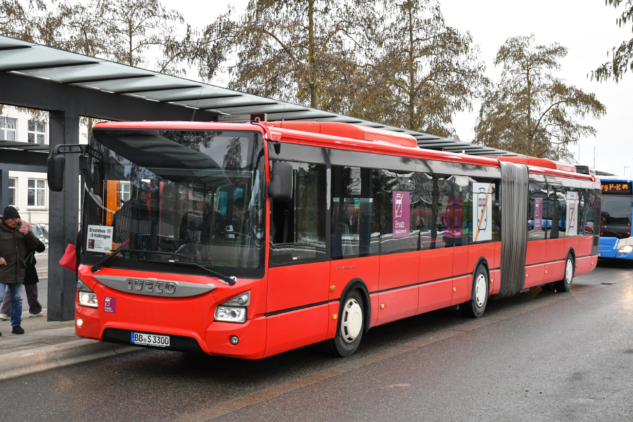 Böblingen, IVECO Urbanway 18M No. BB-S 3300; Stuttgart — EV Digitaler Knoten Stuttgart — 2024; Böblingen — SEV (Stuttgart -) Böblingen — Singen (Gäubahn)