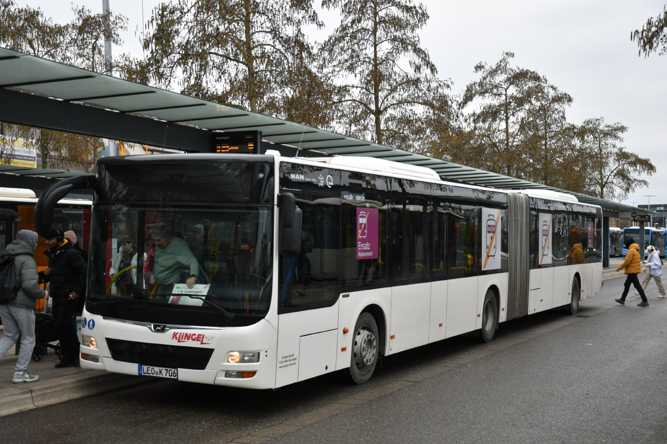 Бёблинген, MAN A23 Lion's City G NG363 № LEO-K 706; Штутгарт — EV Digitaler Knoten Stuttgart — 2024; Бёблинген — SEV (Stuttgart -) Böblingen — Singen (Gäubahn)