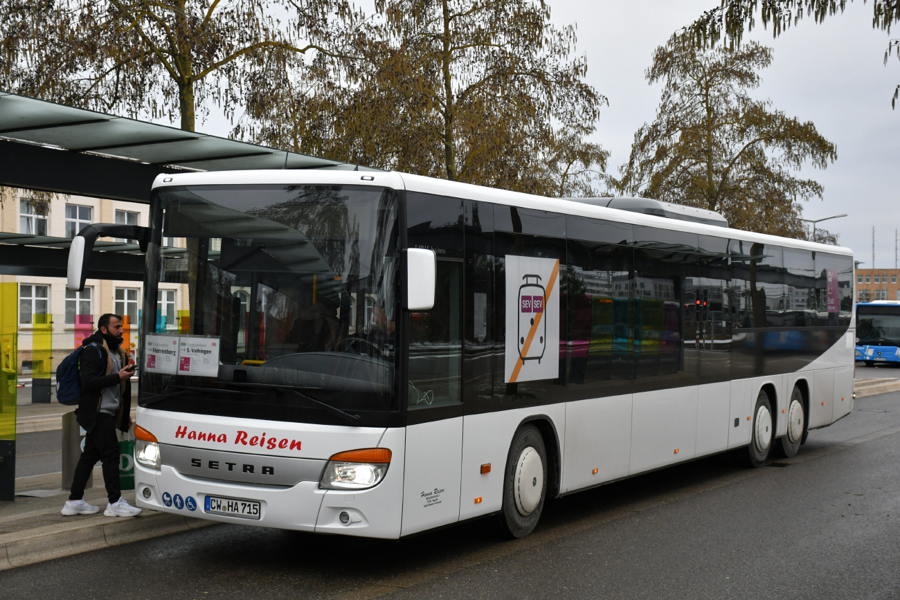 Calw, Setra S418LE business č. CW-HA 715; Stuttgart — EV Digitaler Knoten Stuttgart — 2024; Böblingen — SEV (Stuttgart -) Böblingen — Singen (Gäubahn)