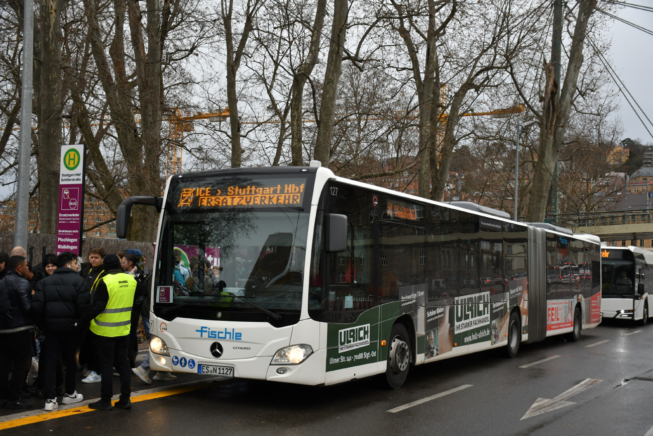 Esslingen am Neckar, Mercedes-Benz Citaro C2 G # 127; Stuttgart — EV Digitaler Knoten Stuttgart — 2024