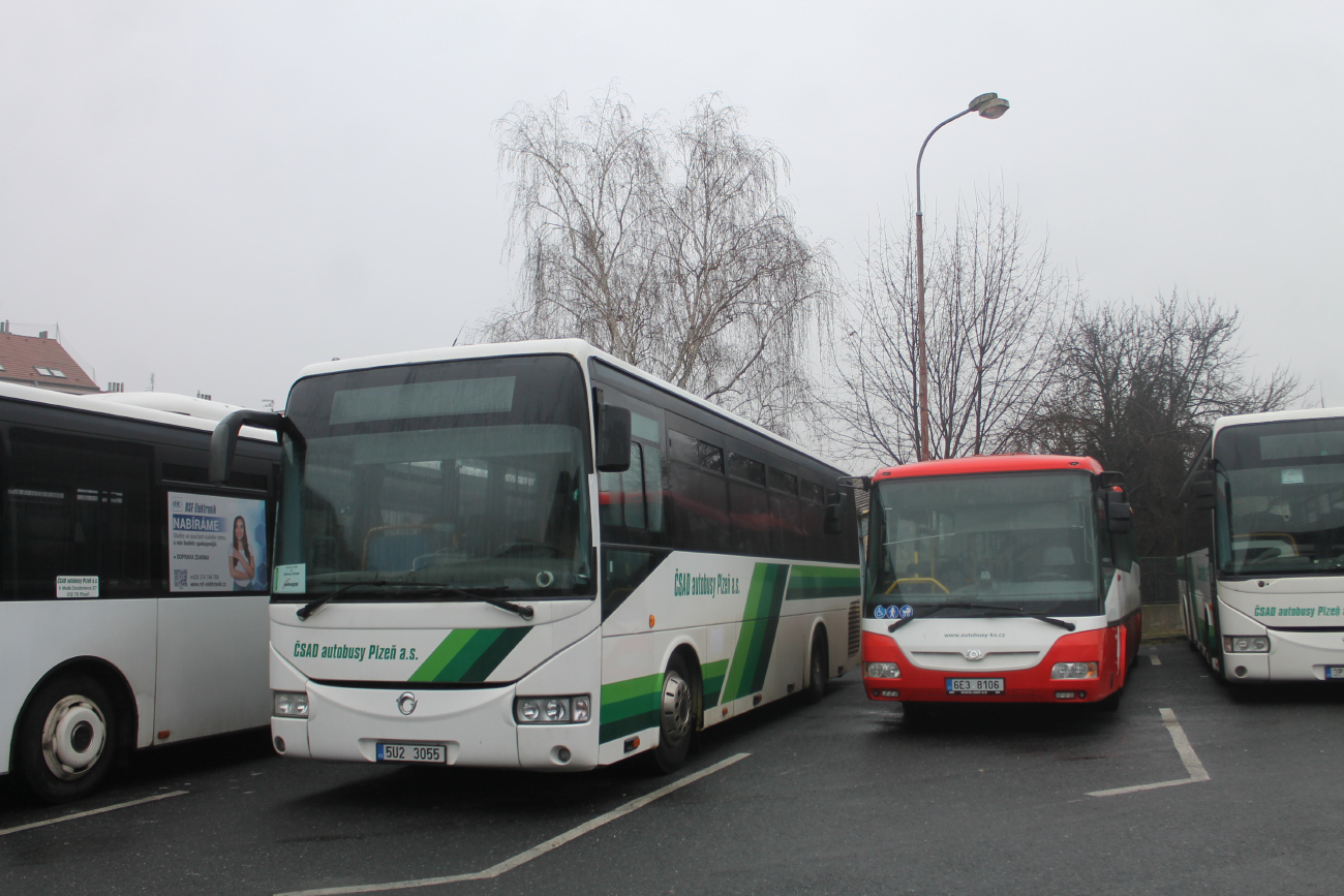 Pilsen, Irisbus Crossway 10.6M # 5U2 3055; Cheb, SOR BN 12 # 6E3 8106