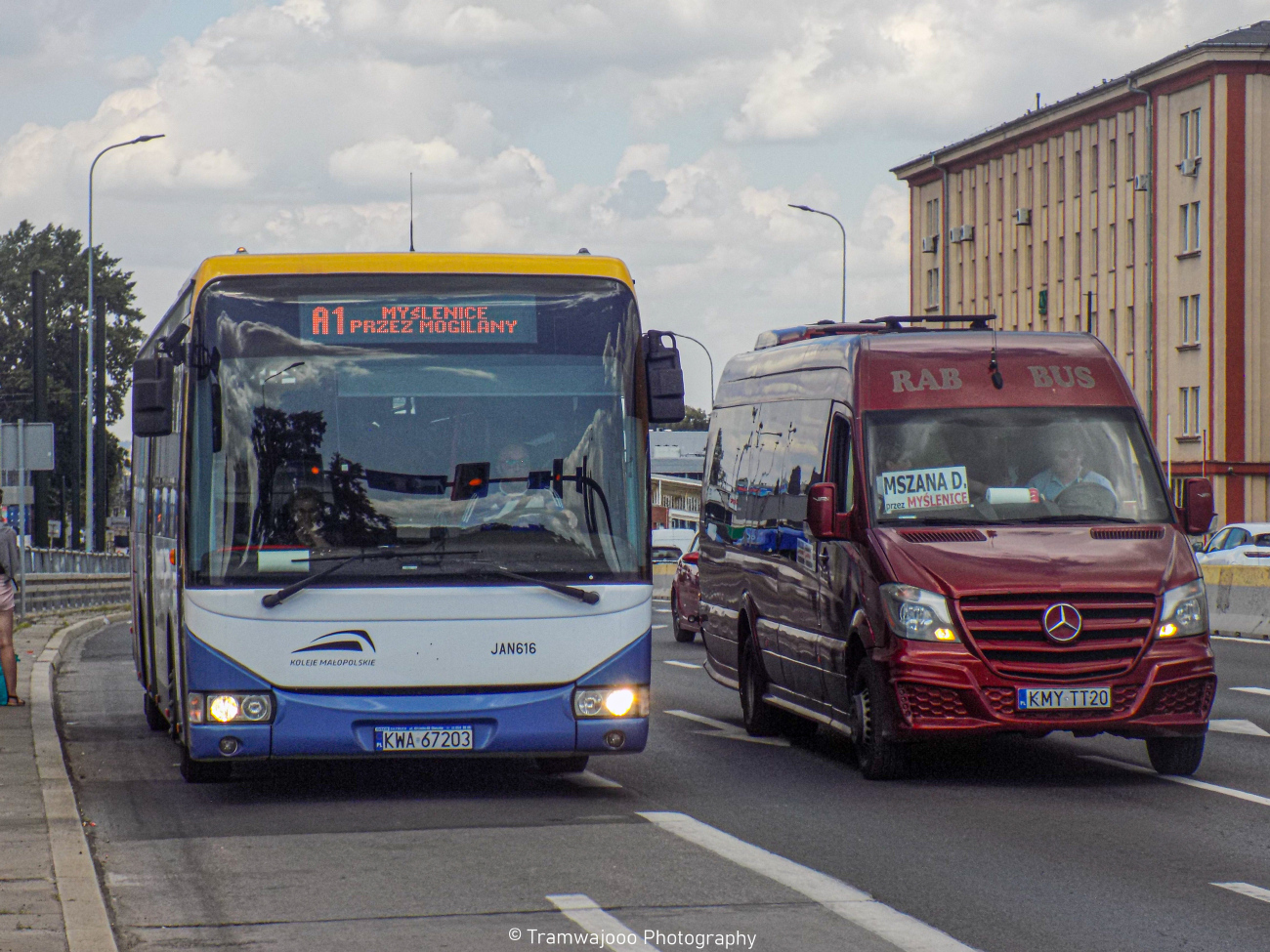 Andrychów, Irisbus Crossway LE 12M # JAN616; Myślenice, Goluchmerc (MB Sprinter) # KMY TT20