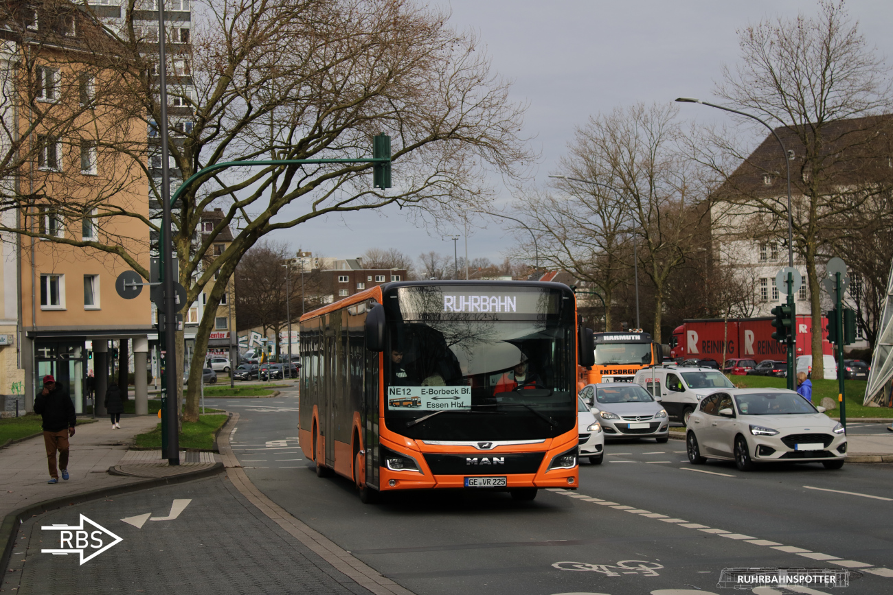 Gelsenkirchen, MAN 12C Lion's City NL330 # GE-VR 225; Essen — Notfahrplan Verdi-Streik 15.2.2024