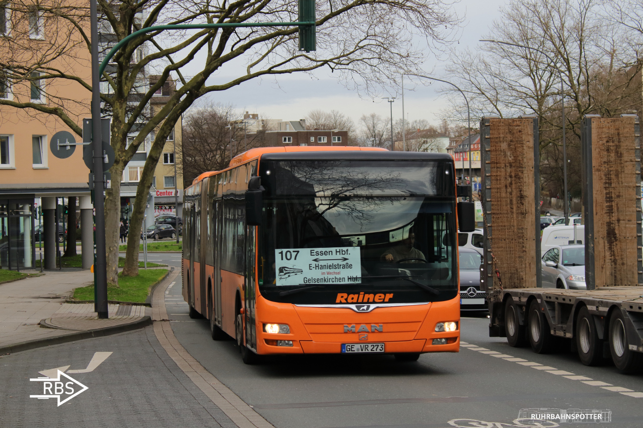 Gelsenkirchen, MAN A23 Lion's City G NG323 # GE-VR 273; Essen — Notfahrplan Verdi-Streik 15.2.2024