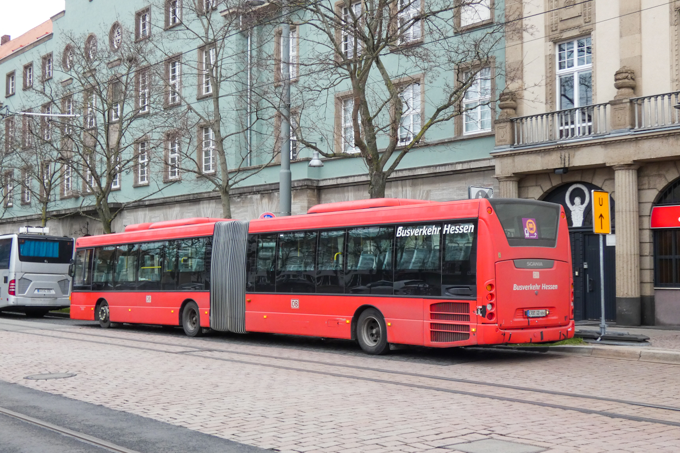 Эрбах, Scania OmniLink CK320UA 6x2/2LB № ERB-GD 666; Дармштадт — Ersatzverkehr Mannheim/Heidelberg — Darmstadt 02.02.2024 — 26.02.2024