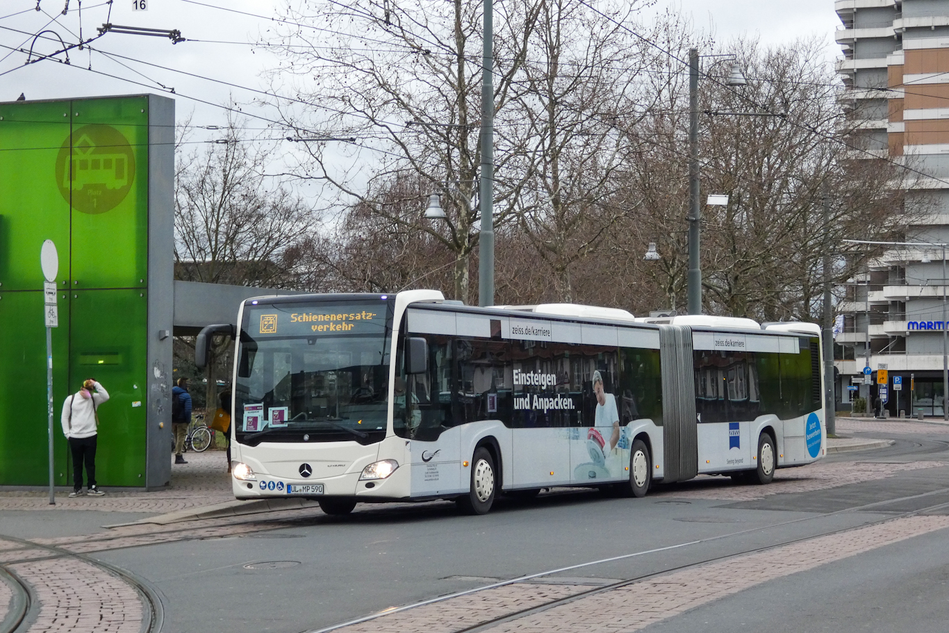 Ulm, Mercedes-Benz Citaro C2 G Hybrid № UL-MP 590; Darmstadt — Ersatzverkehr Mannheim/Heidelberg — Darmstadt 02.02.2024 — 26.02.2024