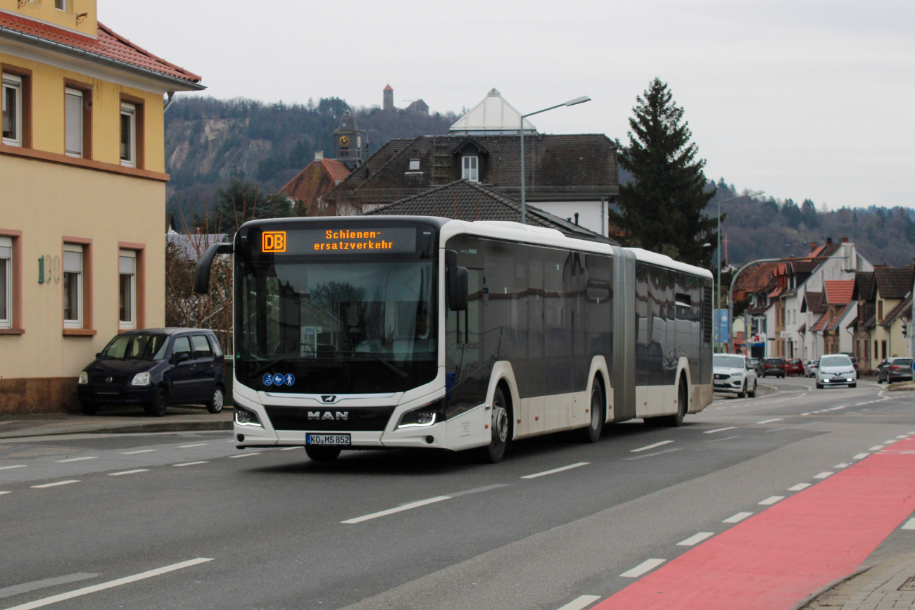 Koblenz, MAN 18C Lion's City NG360 # KO-MS 852; Darmstadt — Ersatzverkehr Mannheim/Heidelberg — Darmstadt 02.02.2024 — 26.02.2024