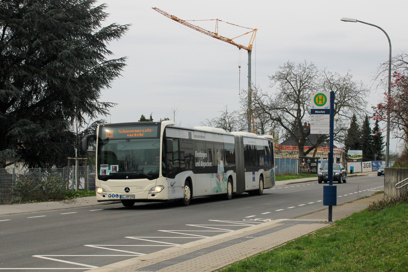 Ulm, Mercedes-Benz Citaro C2 G Hybrid # UL-MP 590; Darmstadt — Ersatzverkehr Mannheim/Heidelberg — Darmstadt 02.02.2024 — 26.02.2024