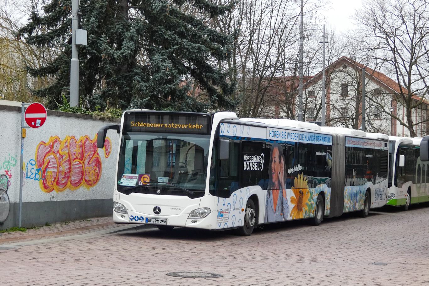 Groß-Gerau, Mercedes-Benz Citaro C2 G № 296; Darmstadt — Ersatzverkehr Mannheim/Heidelberg — Darmstadt 02.02.2024 — 26.02.2024
