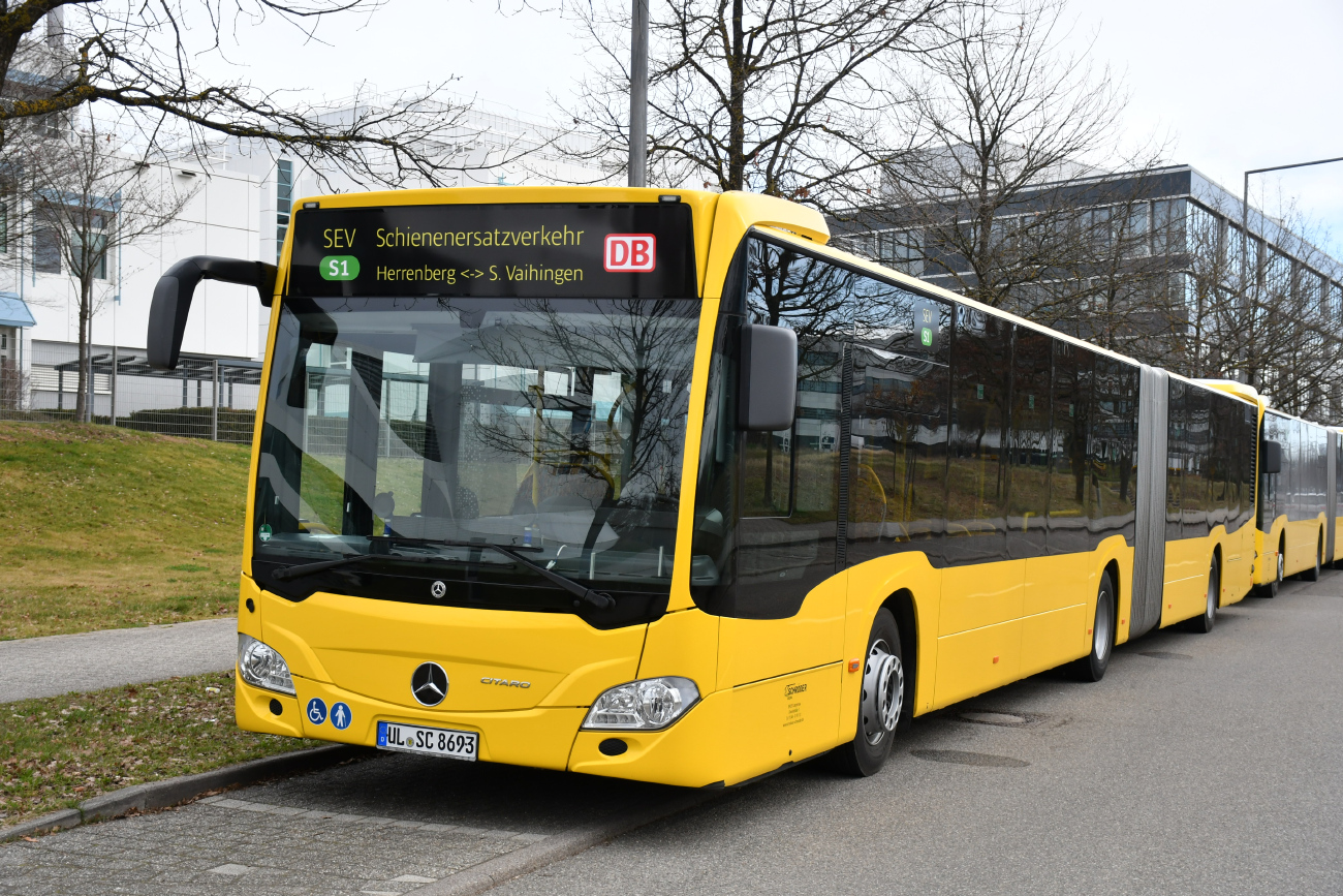 Берлин, Mercedes-Benz Citaro C2 G Hybrid № 8693; Штутгарт — EV Digitaler Knoten Stuttgart — 2024; Бёблинген — SEV (Stuttgart -) Böblingen — Singen (Gäubahn)