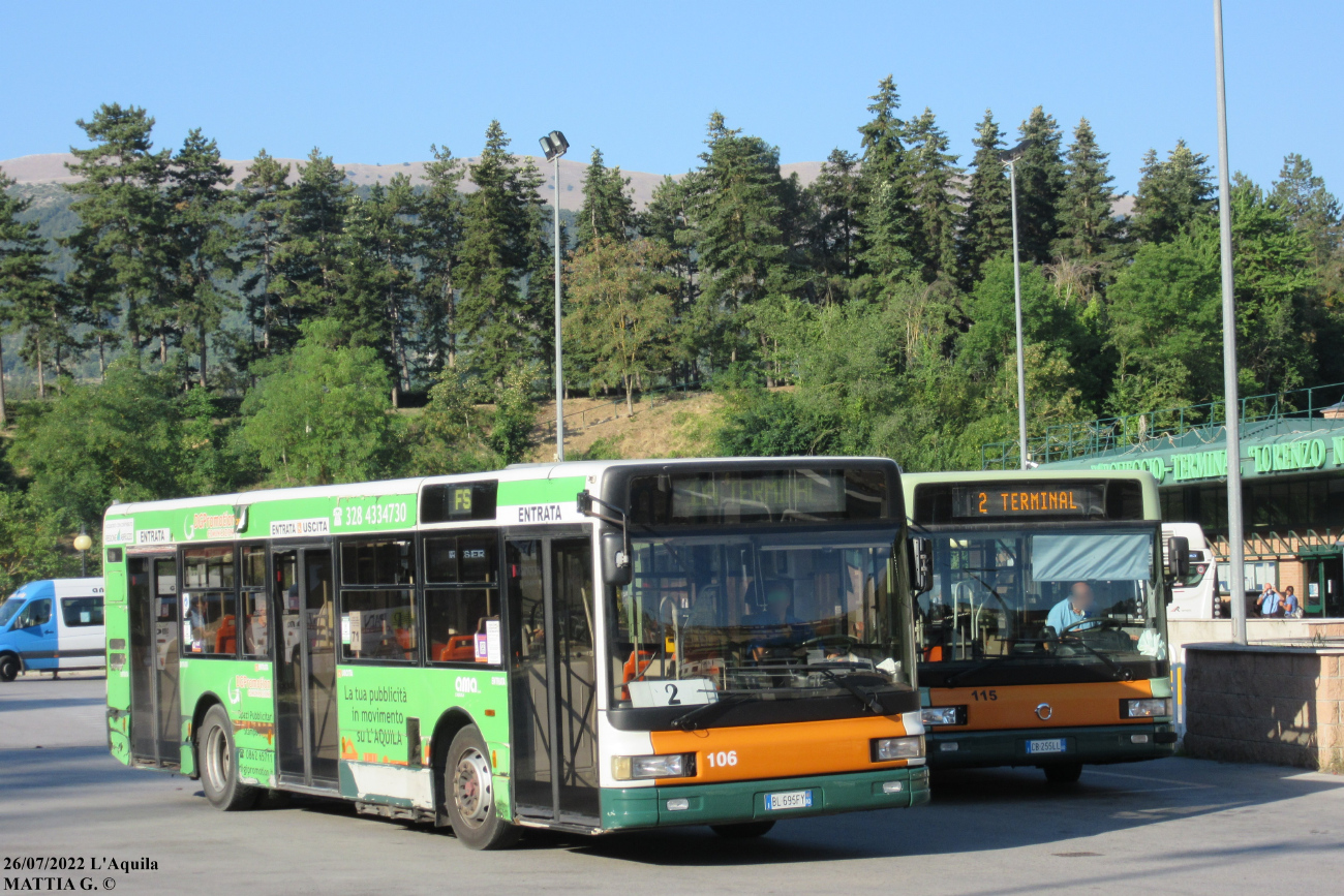 L'Aquila, IVECO CityClass 491E.10.27 nr. 106; L'Aquila, Irisbus CityClass 491E.10.29 nr. 115