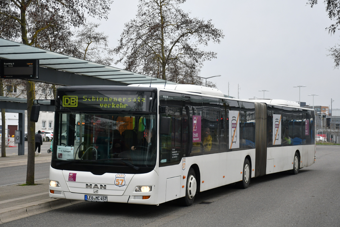 Ludwigsburg, MAN A23 Lion's City G NG323 # LEO-MC 457; Stuttgart — EV Digitaler Knoten Stuttgart — 2024; Böblingen — SEV (Stuttgart -) Böblingen — Singen (Gäubahn)