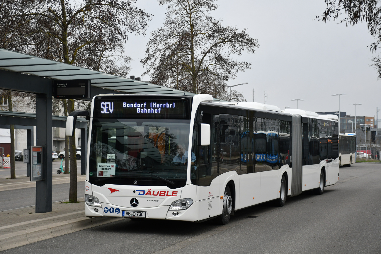 Böblingen, Mercedes-Benz Citaro C2 G nr. BB-D 730; Stuttgart — EV Digitaler Knoten Stuttgart — 2024; Böblingen — SEV (Stuttgart -) Böblingen — Singen (Gäubahn)