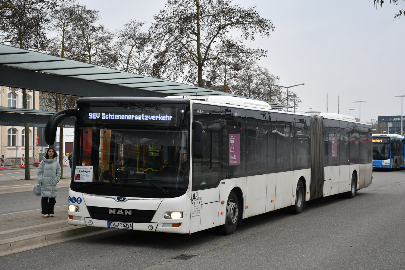 Кальв, MAN A23 Lion's City G NG323 № CW-AR 6324; Штутгарт — EV Digitaler Knoten Stuttgart — 2024; Бёблинген — SEV (Stuttgart -) Böblingen — Singen (Gäubahn)