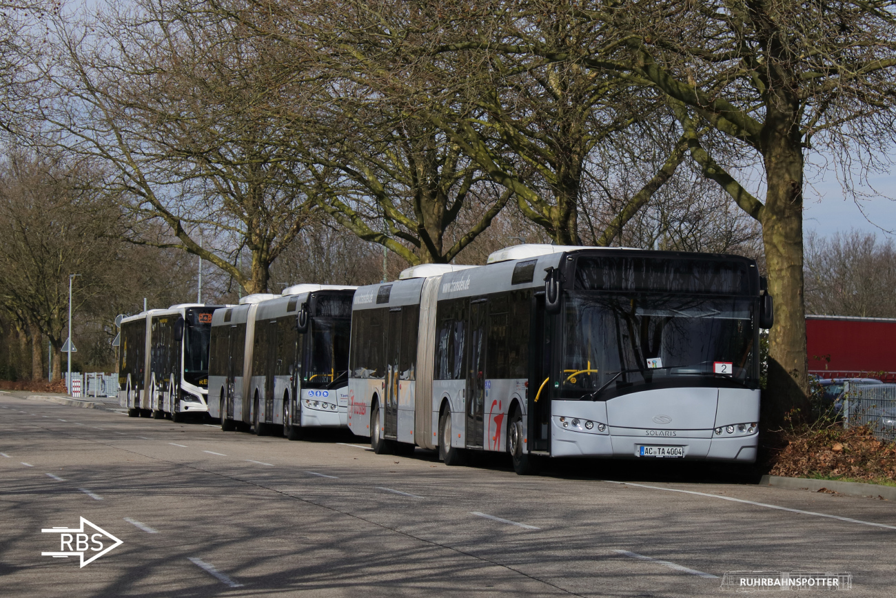 Aachen, Solaris Urbino III 18 # AC-TA 4004; Dortmund, MAN 18C Lion's City NG360 # DO-RL 1006