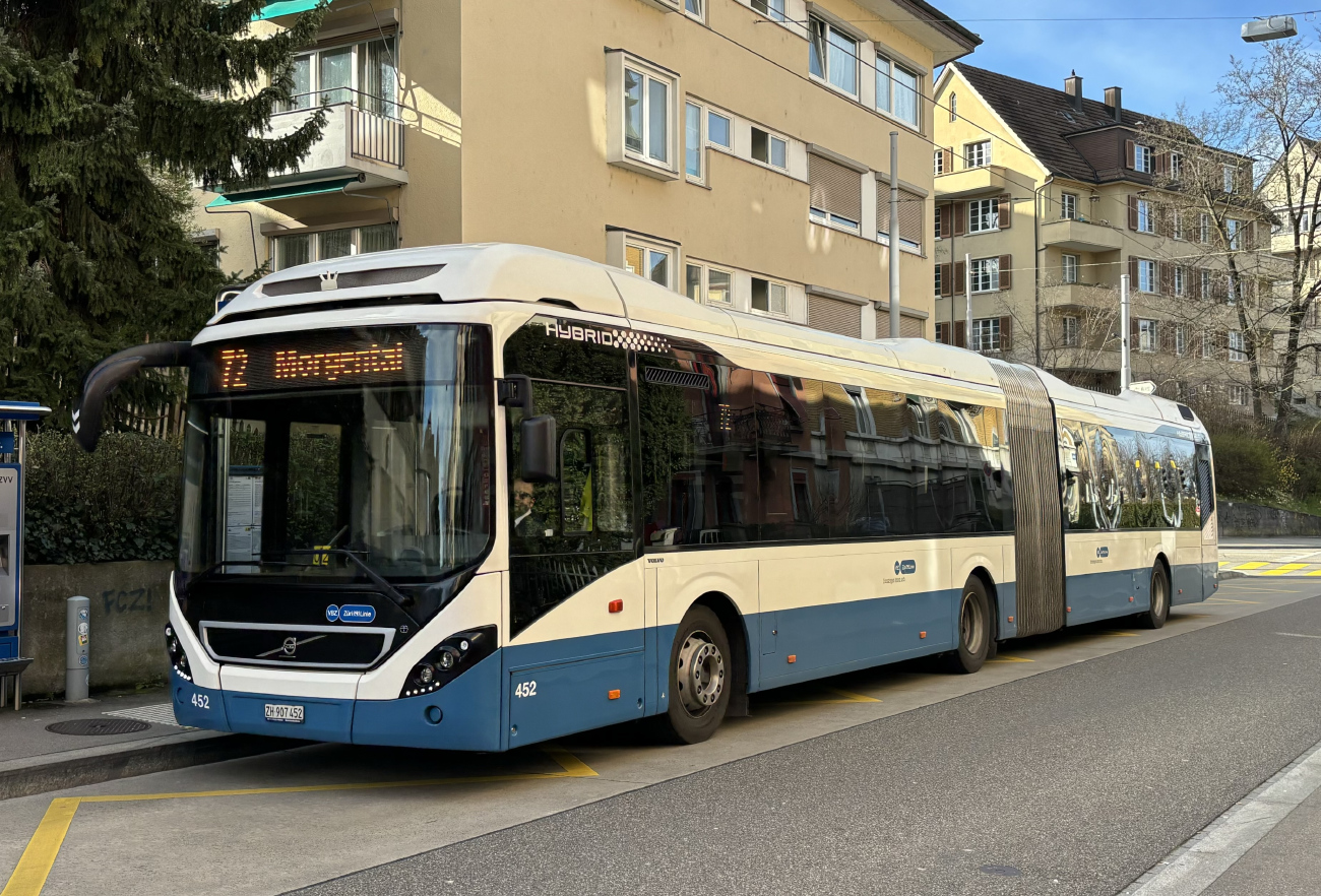 Zurich, Volvo 7900A Hybrid # 452