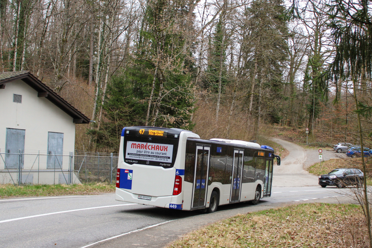 Lausanne, Mercedes-Benz Citaro C2 Hybrid # 449