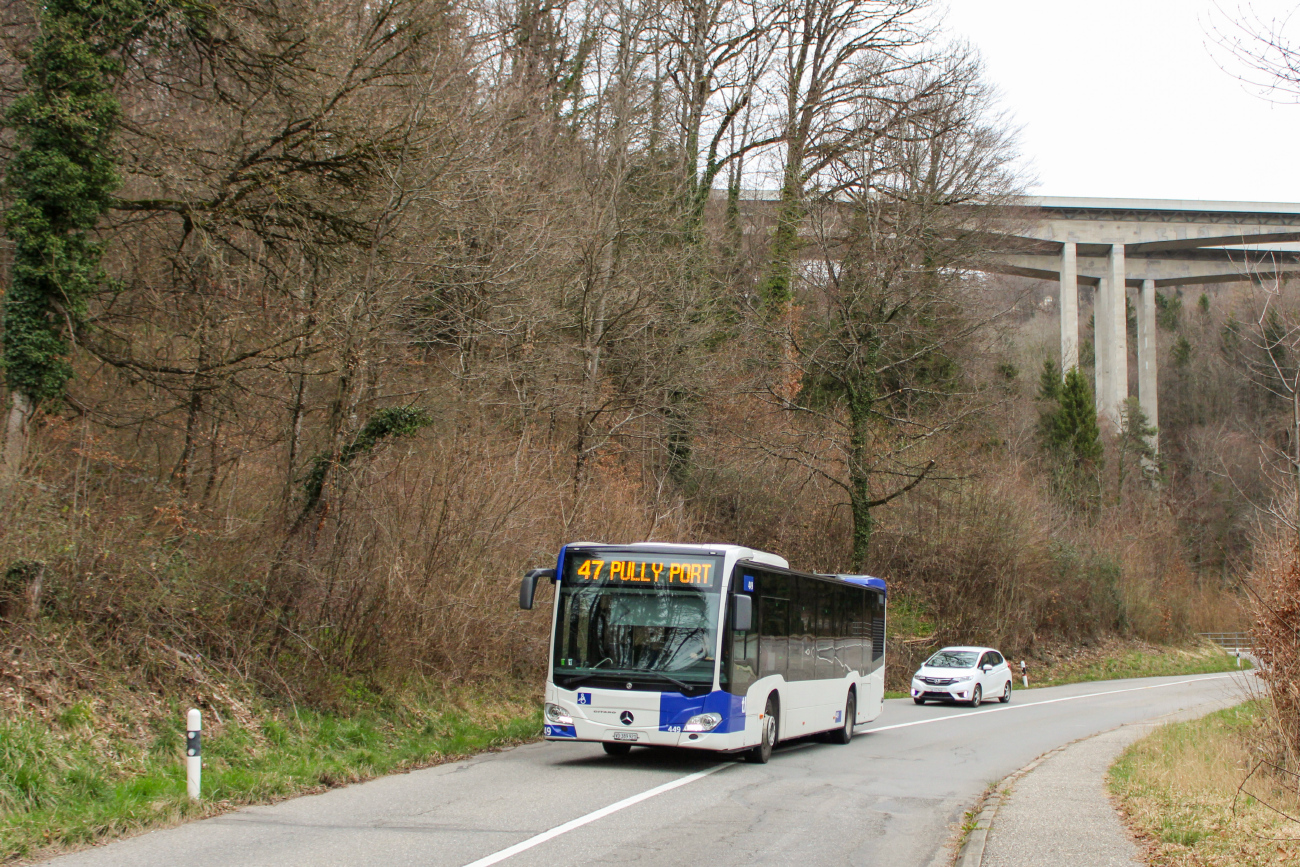 Lausanne, Mercedes-Benz Citaro C2 Hybrid № 449