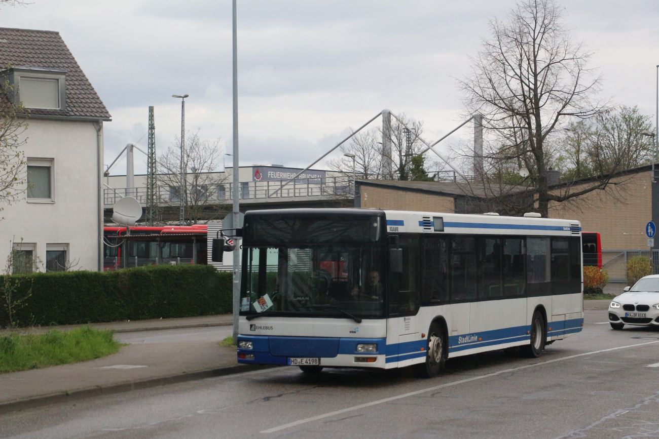 Heidelberg, MAN A21 NL263 # HD-E 4198; Karlsruhe — SEV Mannheim <> Heidelberg <> Bruchsal <> Karlsruhe