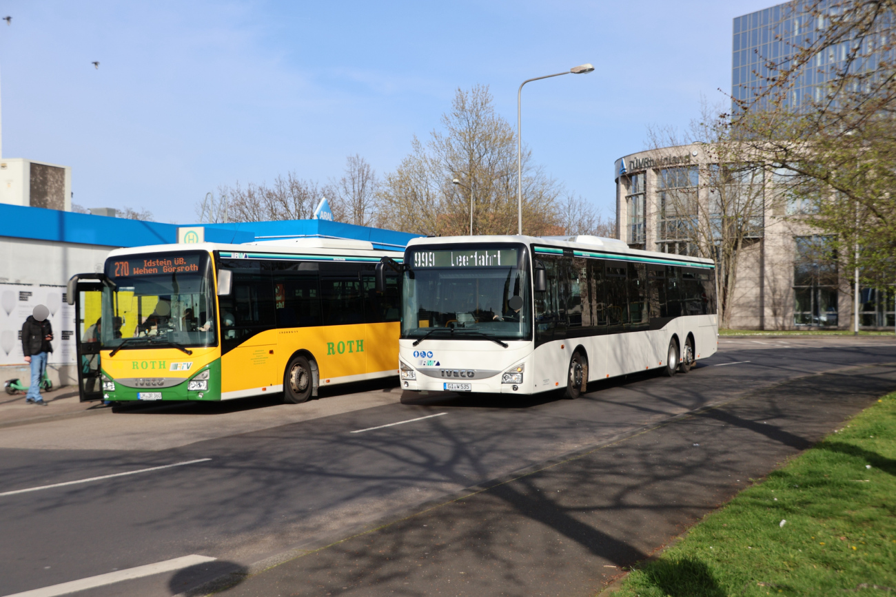 Limburg an der Lahn, IVECO Crossway LE Line 12M # LM-JR 360; Gießen, IVECO Crossway LE Line 14.5M # GI-W 535